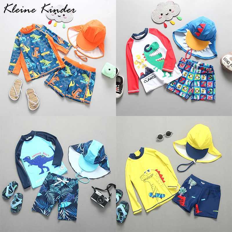 Childrens Swimsuit UPF50 UV Protection Baby Toddler Boys Swimwear Rash Guard Summer Long Sleeve Swimming Bathing Suit for Boy X250224