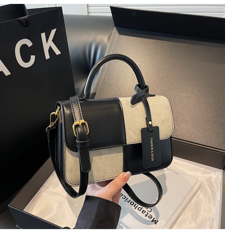 2025 New High-end Niche Handbag For Women Multifunctional Single Shoulder Crossbody Bag Spliced Handheld Small Square Bag