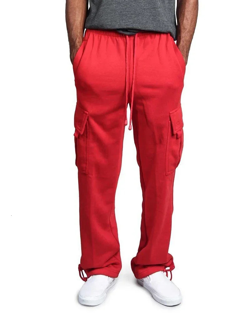 Men Cargo Jogger Pants Autumn Hip Hop Street wear Loose Trousers Multi Pocket Solid Color Overalls Gym Sports Wear Sweatpants 250225