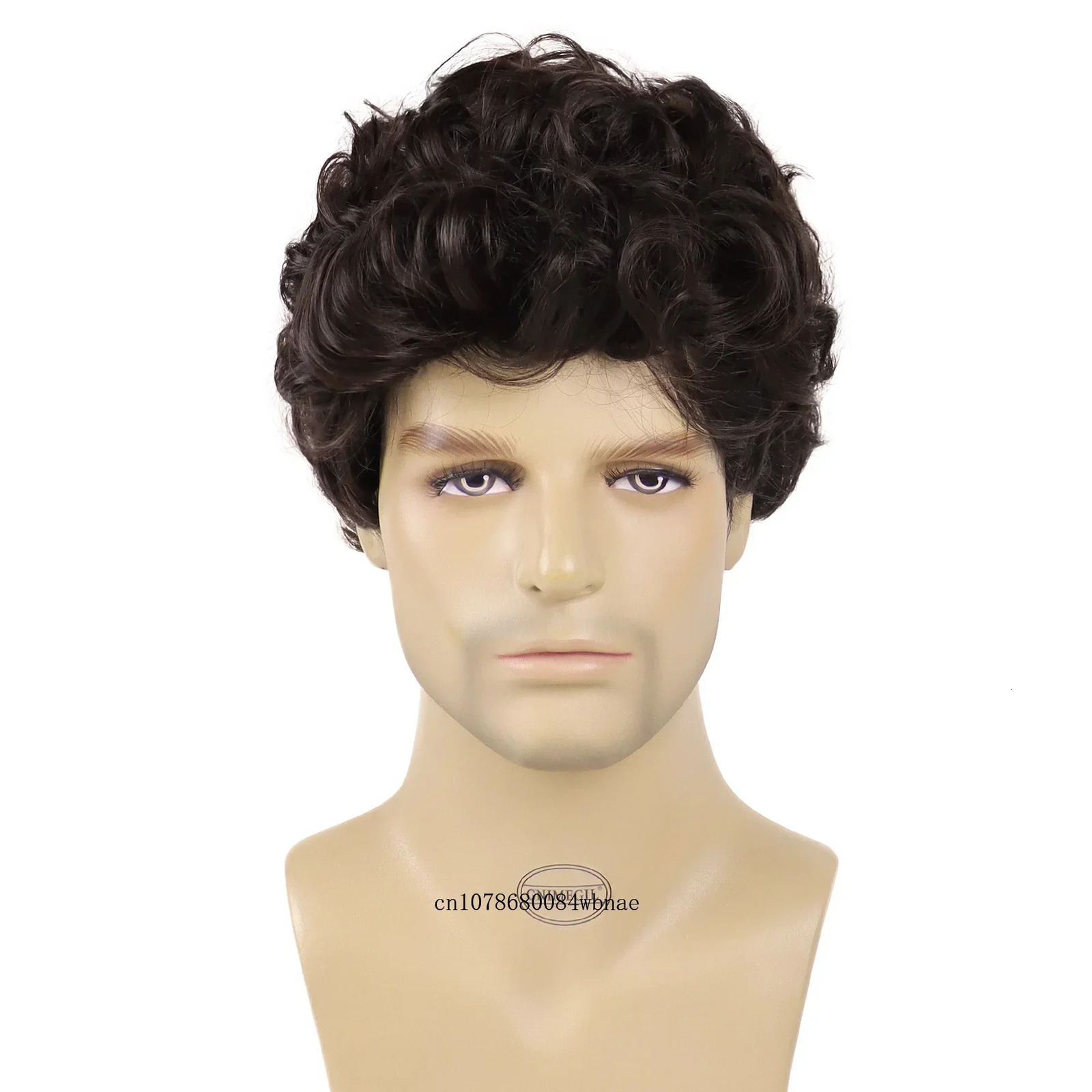 Male Wig Short Layered Synthetic Hair Brown Curly Wigs for Men Heat Resistant Natural Looking Daily Cosplay Costume Father Gifts 250224