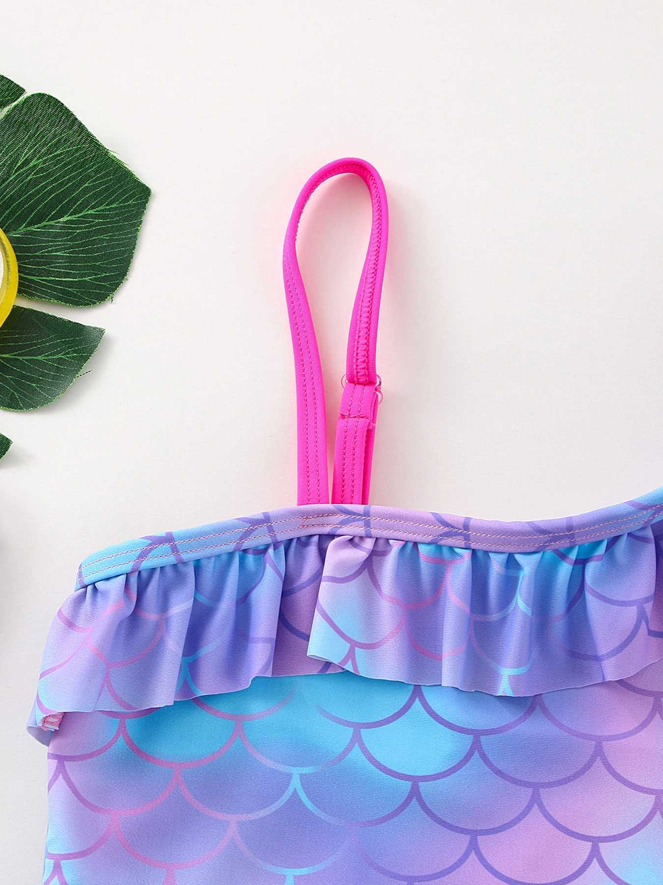 Girls swimsuit fashionable mermaid fish scale one-piece swimsuit X250224