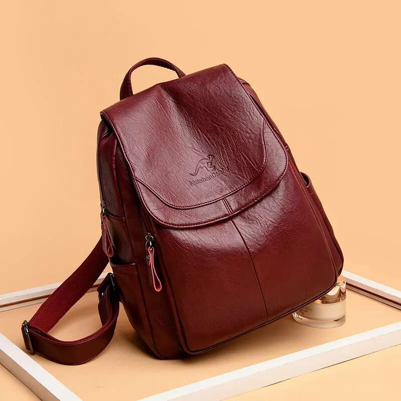 New Style4 New Vintage Women Large Capacity Bags For Teenagers Girls School Backpack High Quality Leather Shoulder Bag