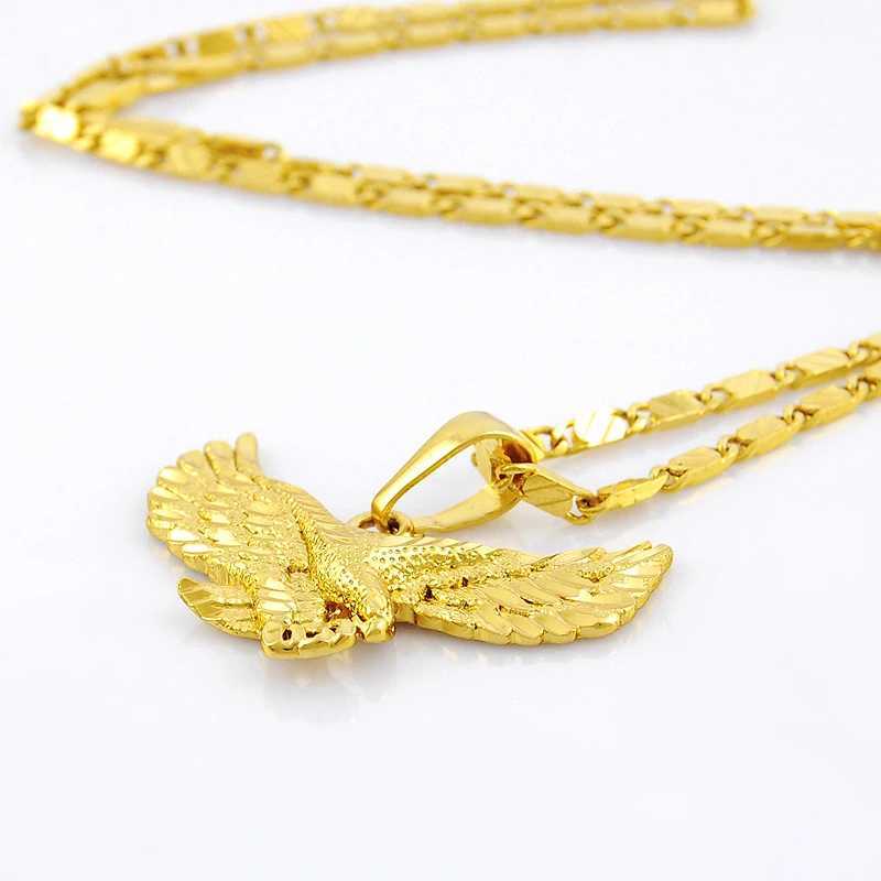 Korean Golden Necklace 24K Gold Plated Necklace Mens Pendant Jewelry Gift 50CM 60CM X250224