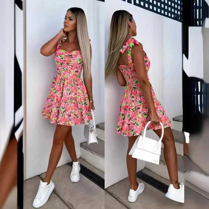 Women Summer Dress Sexy Strapless Bow Tie Vacation Boho Beach Short Sweet Dresses Vestidos Backless Ele Dresses One Piece LadiesXJ250224
