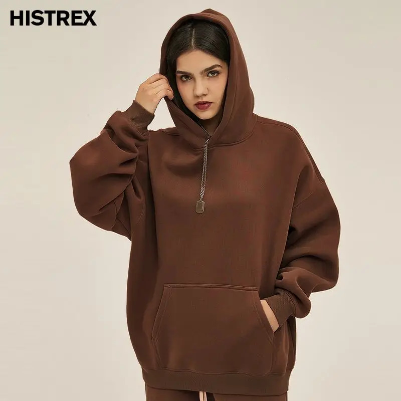 500 Grams Cotton Thick Hoodie MenAutumn Winter Warm TopsLambswool Fleece Fashion Womens Jogger SweatshirtHeavy Weight 17.6 oz 250225