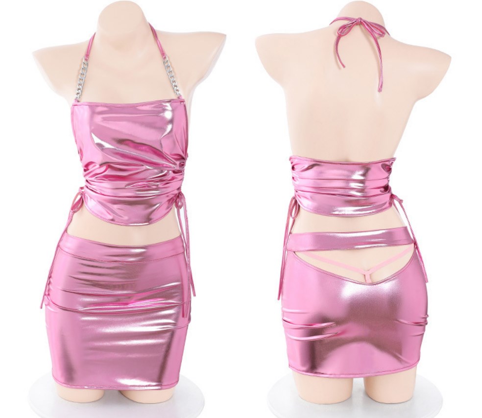 Women's Sleepwear Sexy Short Skirt with Buttocks Uniform Set Nightclub Role-playing Fun Women's Tight Fitting European and American Style se