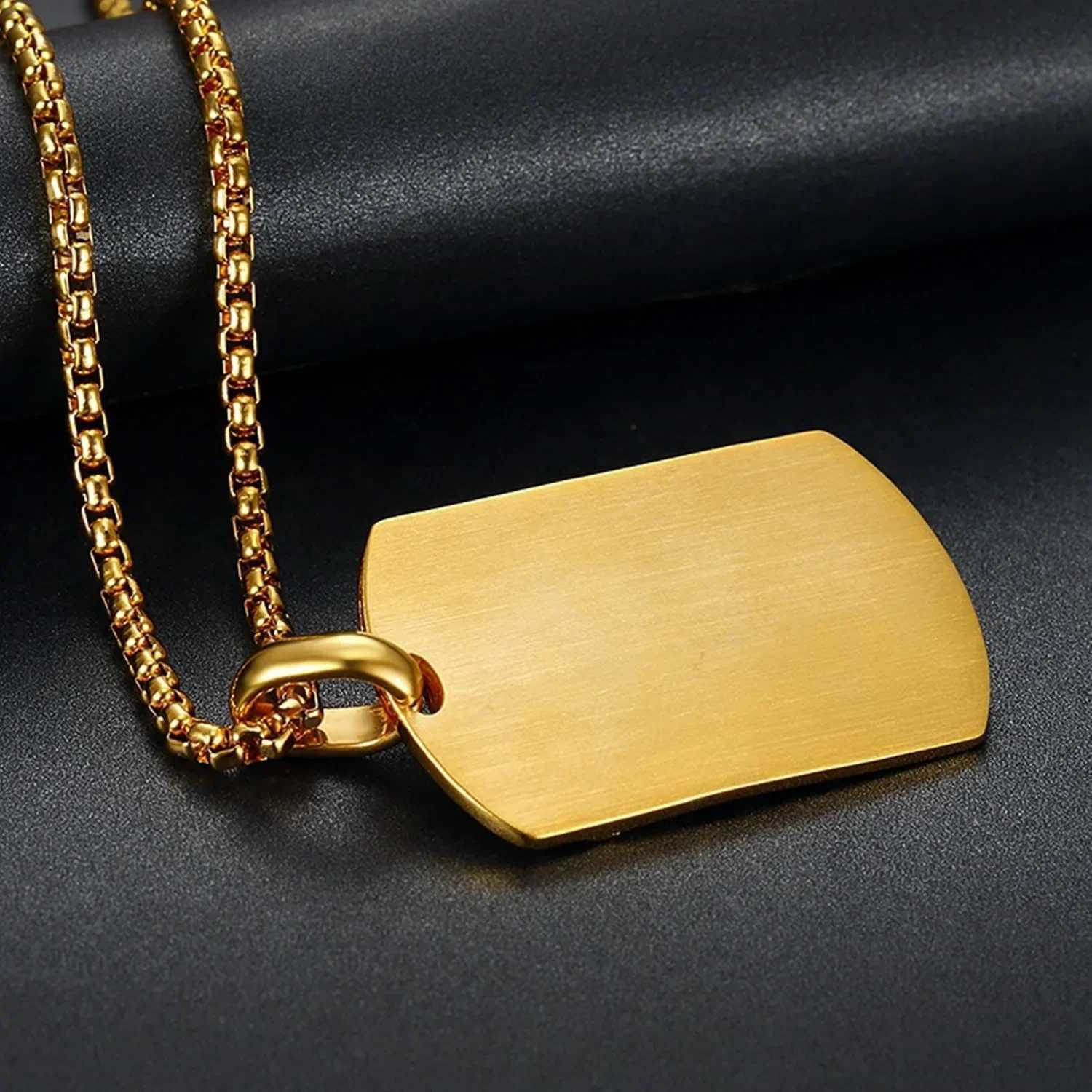 Boutique Fashion Street Mens Clothing Accessories Jewelry Stainless Steel Flag Pendant Necklace X250224