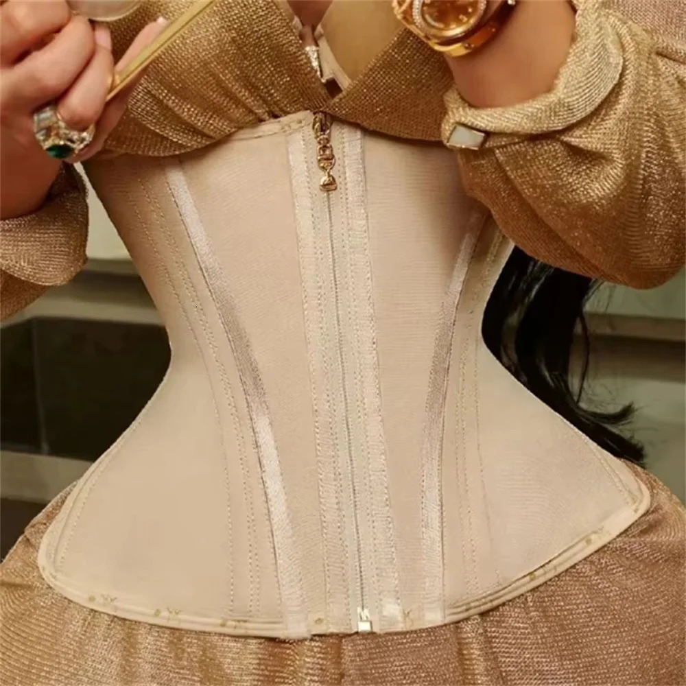 Latex Waist Trainer Women Binders And Sexy Corset Modeling Strap Body Shaper Colombian Girdles Steel Bone Slimming Belt 250224