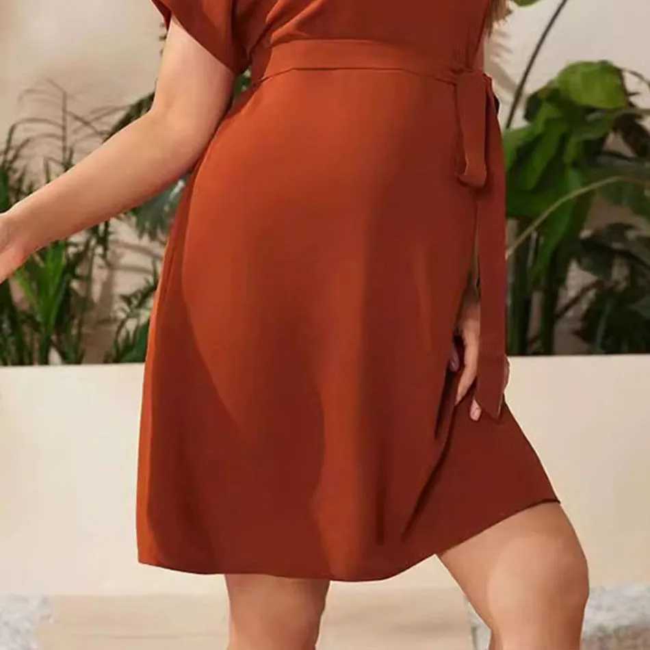 Pregnant Woman Bat Sleeve Waist Tied Dress Pregnant Women Solid Color Lace Up Round Neck High Waisted Dress Women Casual Dress X250224