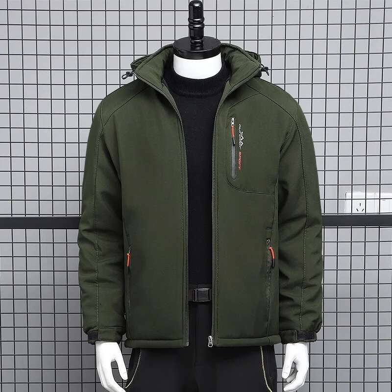 Men's New Fall Winter Fashion Punching Padded And Thickened Cold-Proof Warm Outdoor Cotton Jacket