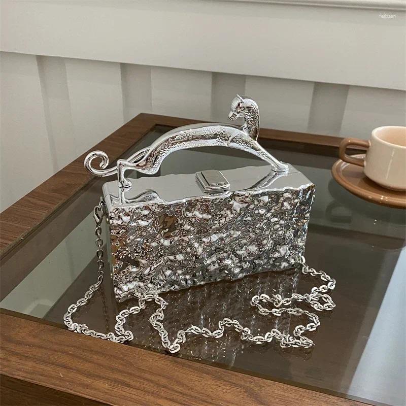 Totes Gold Women Party Evening Bag For Metal Handle Clutch Handbag Purse Chain Shoulder Crossbody Mini Box Bags B5 h7