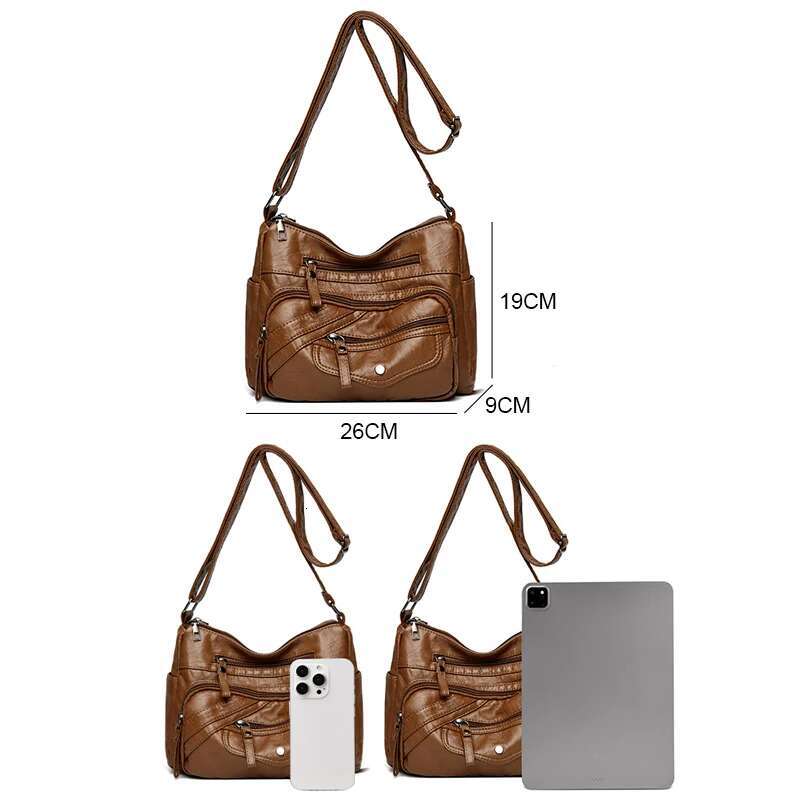 New Style4 New Large Capacity Handbags Vintage For Women Designer Female Soft PU Leather Shoulder Bags Crossbody Bag