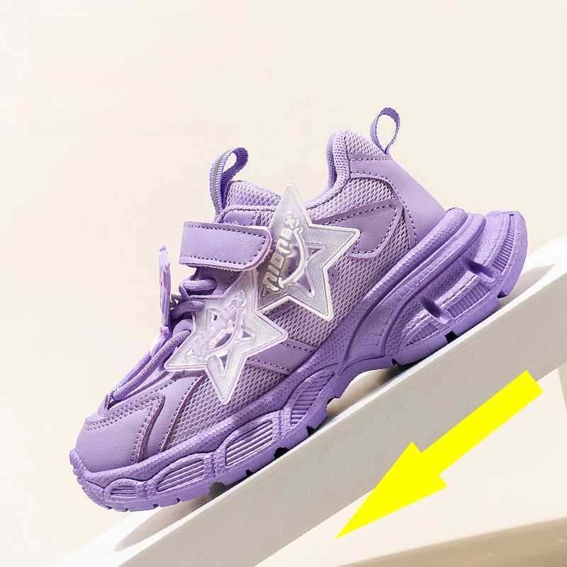 Kids Sneakers Girls Shoes 4 To 12 Years with Star Decoration Spring Platform PU Leather Cute Tennis Sneaker Girls Casual Shoes W250225