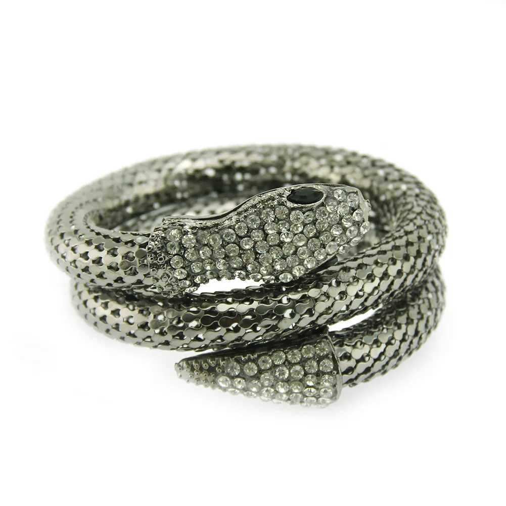 2022 new snake-shed bracelet punk exaggerated fashion multi-layer full diamond multi-strand snake braceletXJ250225