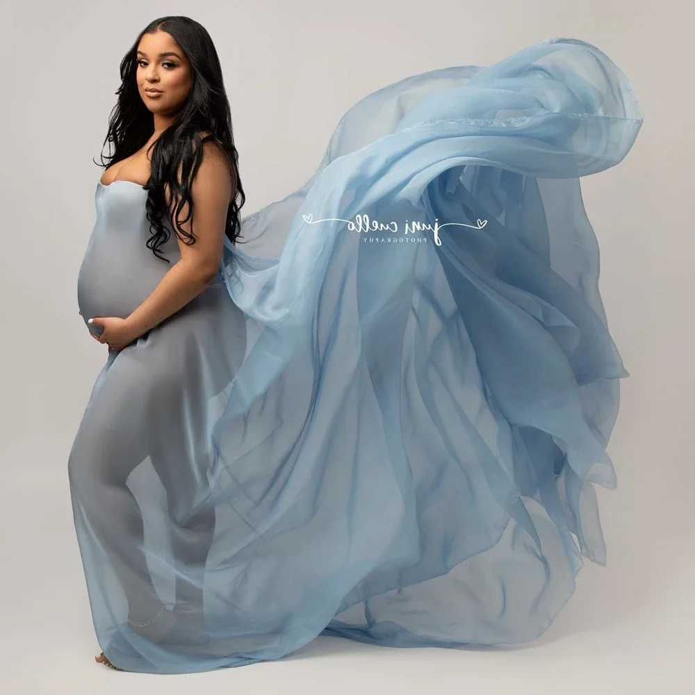 Soft Chiffon Fabric Maternity Photography Props Dress Studio Shooting Accessories Transparent Tulle Simple Modeling Fabric X250224