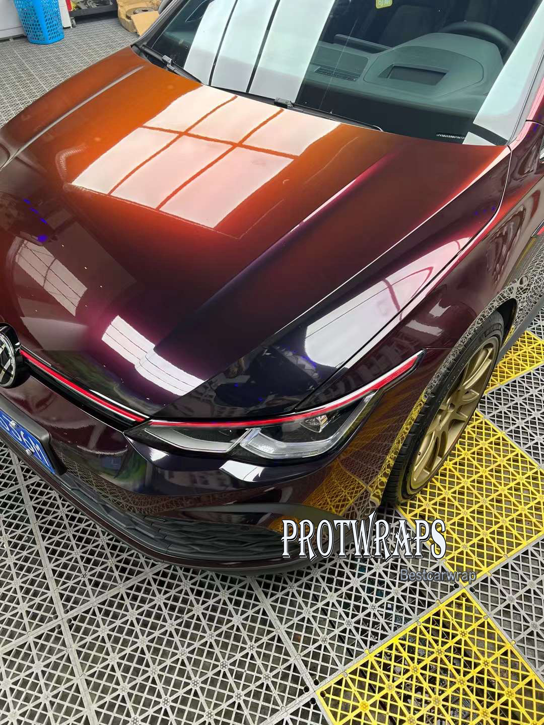 Premium HD Ultra Gloss Madeira Red Black Vinyl Wrap Sticker Whole Car Wrapping Covering Film With Air Release Initial Low Tack Glue Self Adhesive Foil