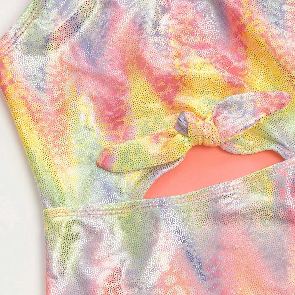 New Bow Deco Children Girls Kids Swimwear Shinning Gradient One Piece Swimsuit Summer Child Beachwear Baby Bathing Suit Monokini X250224