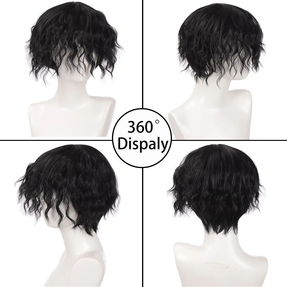 Synthetic Short Wig Black Blonde Brown False Hair Daily Party Cosplay Wigs for Man Boy High Temperature Fiber 250224