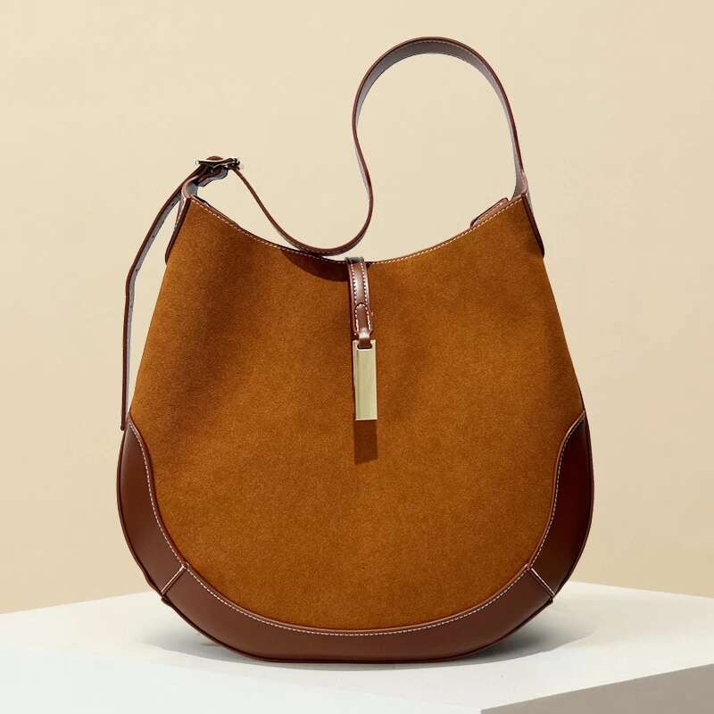 Vintage Faux Suede Tote Bags For Women Designer Handbags Purses 2024 New In PU Sequined Large Capacity Underarm Shoulder