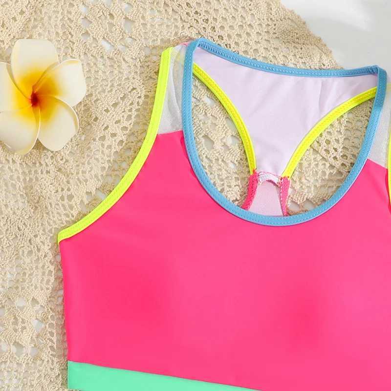 Childrens Swimsuits Sets Girls Summer Fashion Beachwear 2025 New Kids Swimming Costume Girls Fashion Two-piece 2Pcs Outfits X250224
