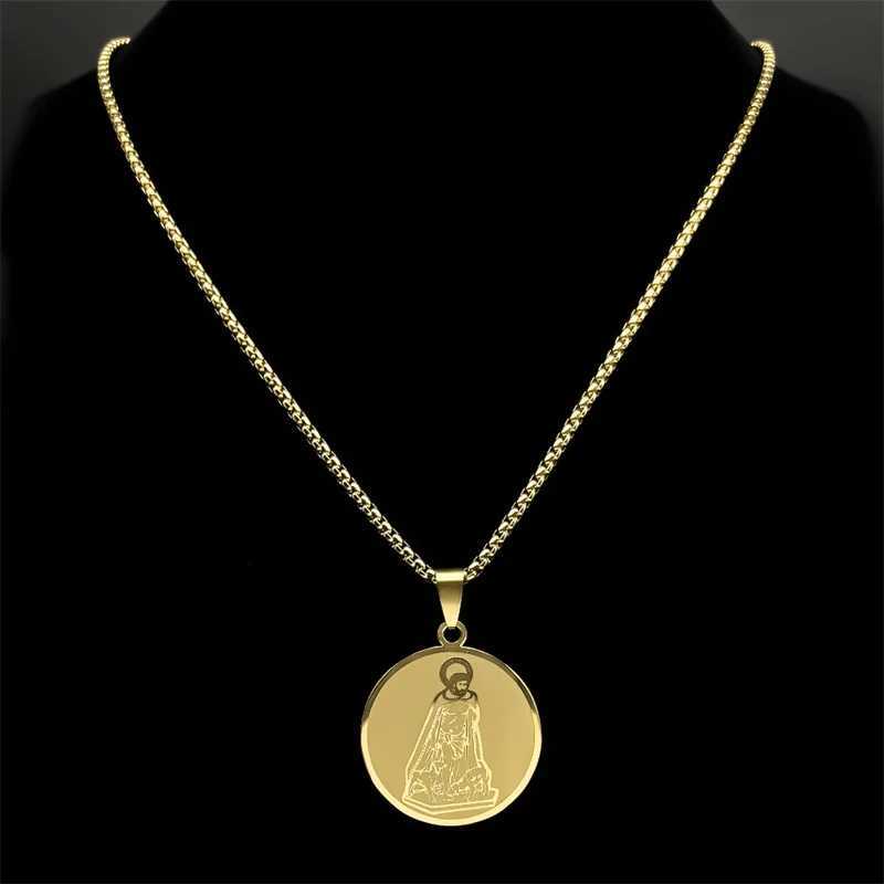 God Jesus Medal Necklace for Wen Men Stainless Steel Gold Silver Color Holy Pray Chain Jewelry collar mascino X250224