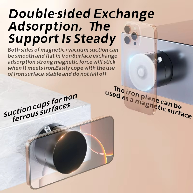 Car Magnetic Phone Holder Hands Free Double Sided Magnetic Vacuum Suction Phone Mount Holder for All Phones