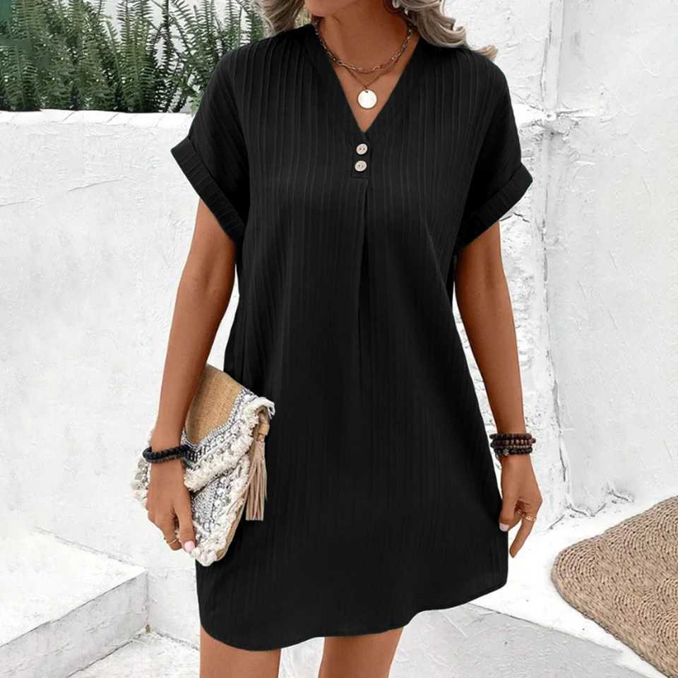 Vintage Womens Dress 2024 Summer Solid Sexy Mini Skirt Korean Fashion Fe Clothing Casual Slim High Waist Sexy Short DressXJ250224