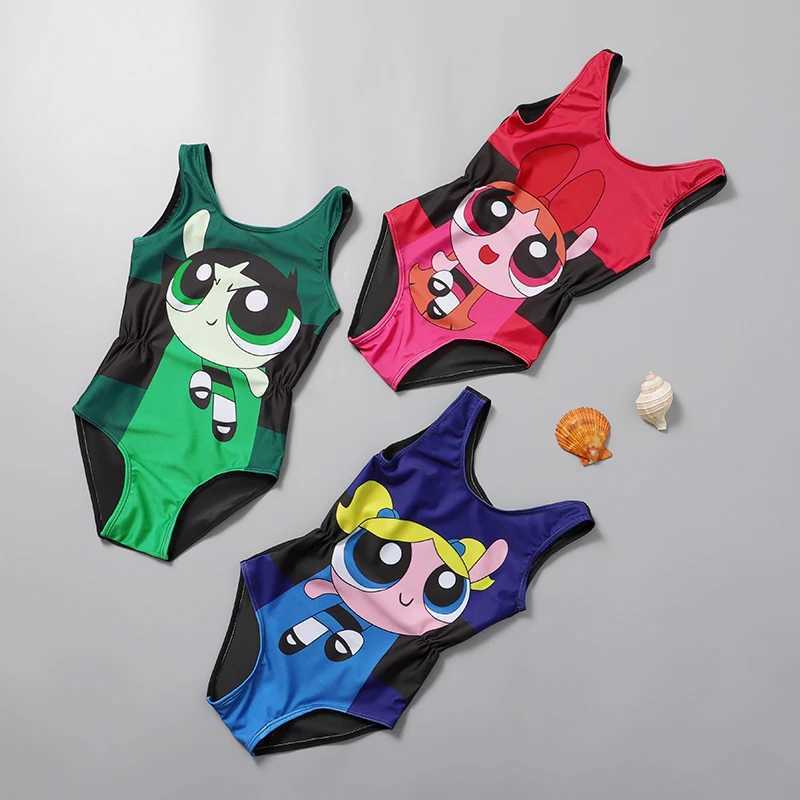 Childrens swimsuit 2021 new cute one-piece flying police womens comfortable and fast drying seaside hot spring set X250224