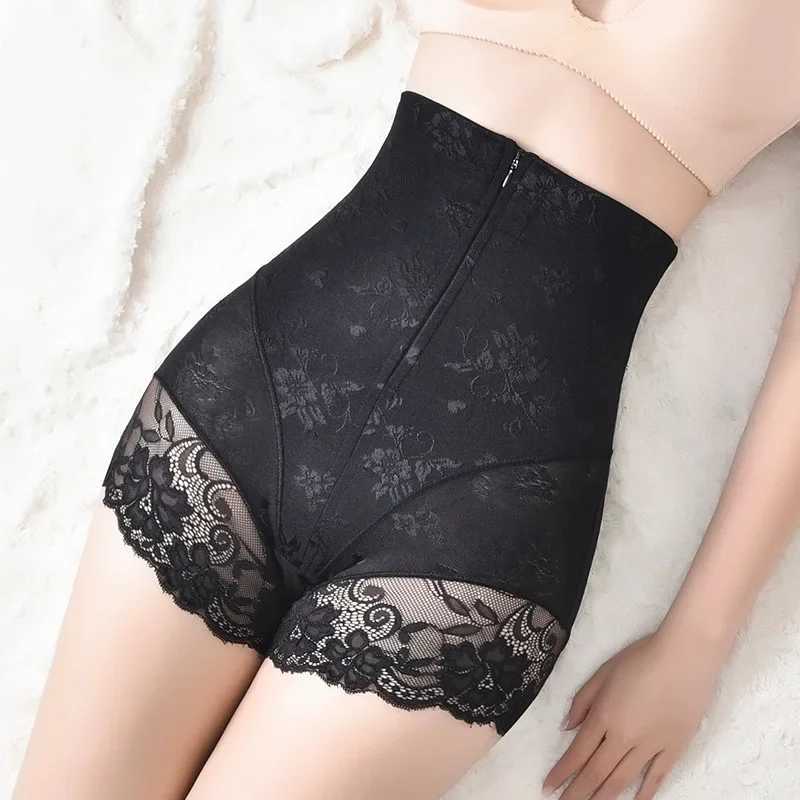 New Arrival Womens High Waist Sexy Lace Body Shaper With Zipper Tummy Control Panties Postpartum Female Shapewear Butt Lifter Waist Trainer Z250225