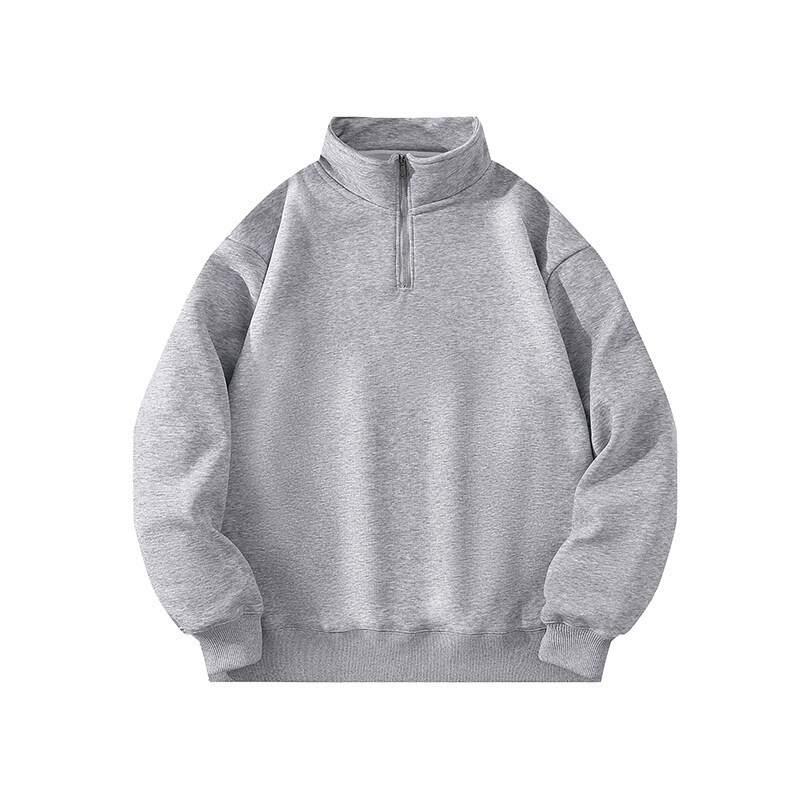 FD02241 Heavy Half Zipper Sweatshirt Men's Fashion Spring Stand Collar Top