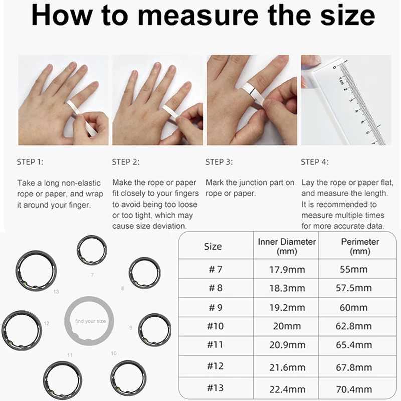 Smart Ring Military Grade Titanium Steel Shell Health Monitoring IP68 5ATM Waterproof Multi-sport Modes For Men Women W250225