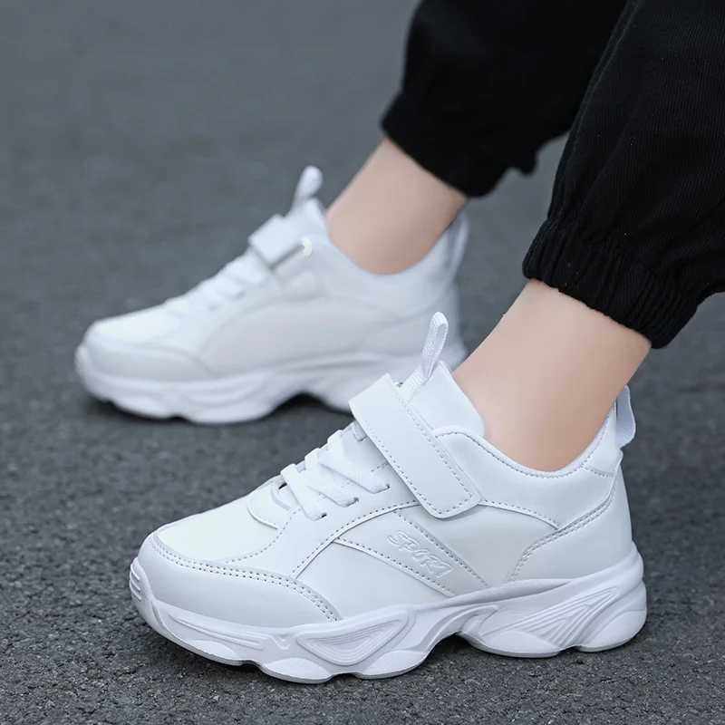 Children Shoes Kids Casual Sneakers Black Pu Leather Sports Shoes for Boy Girls White Shoes School Running Tennis Sneaker W250225