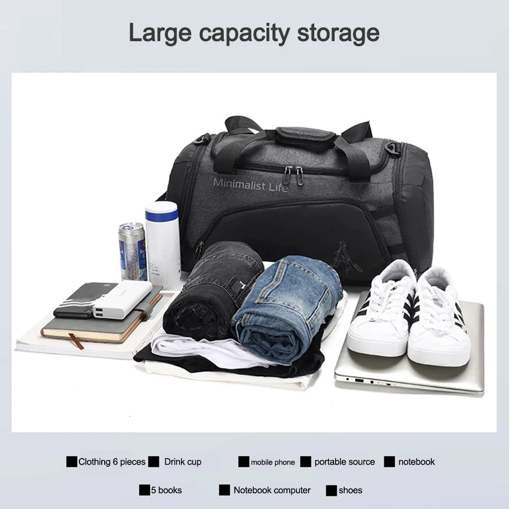 Waterproof Nylon Gym Bags Outdoor Yoga Sports Training Handbag Men Women Fitness Travel Storage Sport Bags Dry Wet Separation 250221