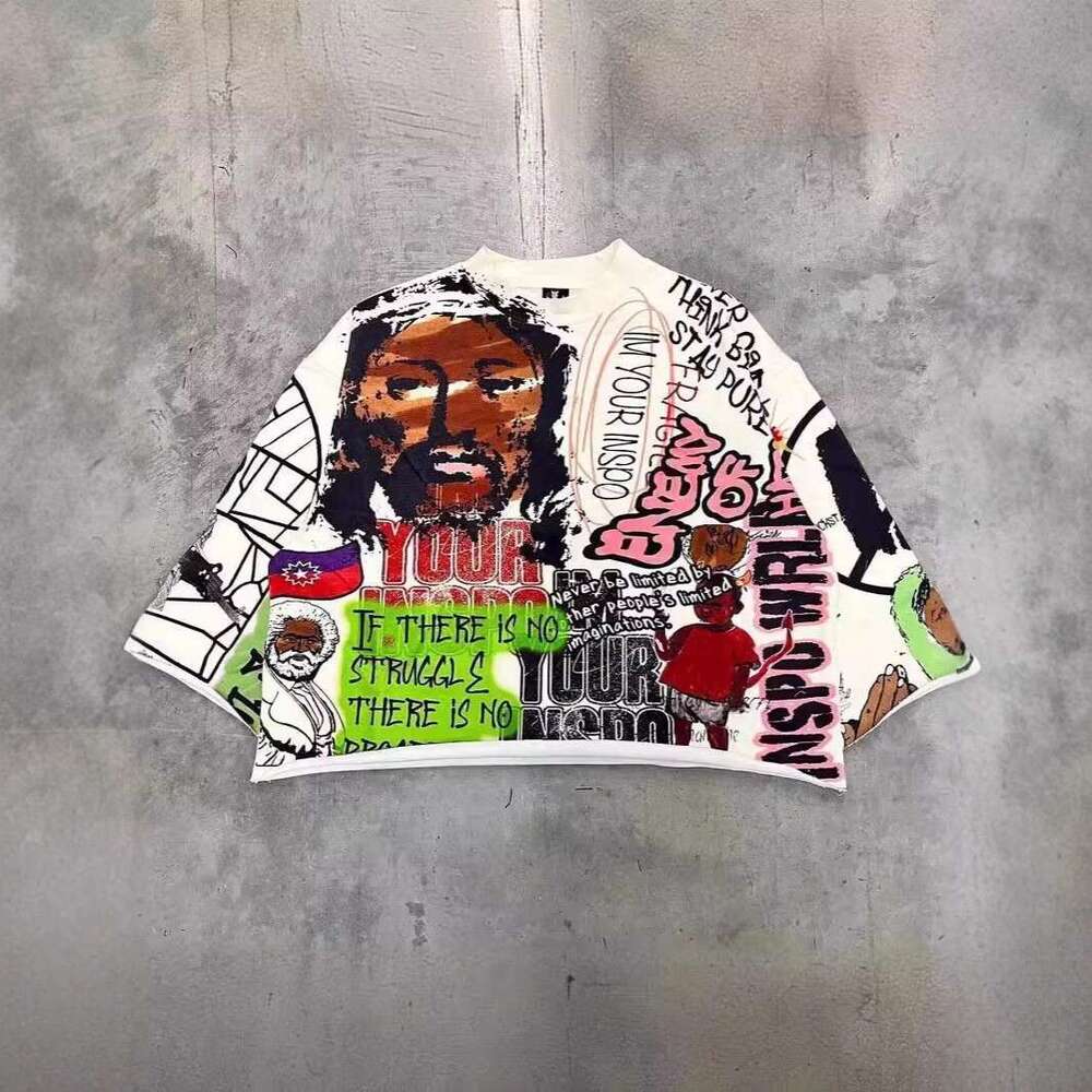 Summer New Personalized Street Graffiti Letter Printed Y2K Loose Short T-shirt for Men and Women