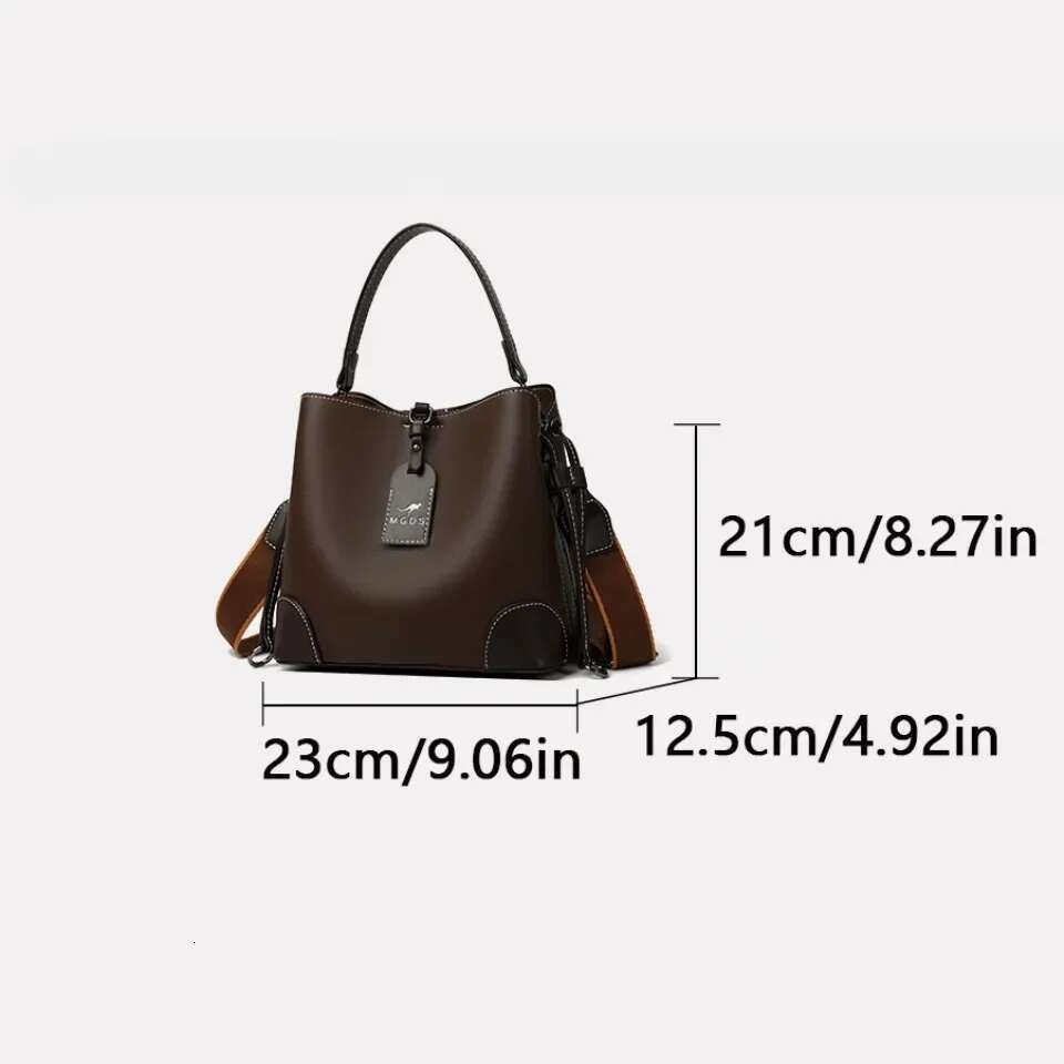 High-Capacity Soft Leather Womens Bucket Fashion Women Shoulder Messenger Bag Wear-resistant Ladies Handbag Sac