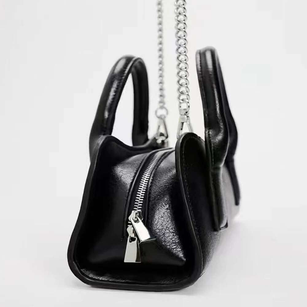 Mini Black Handbags Casual PU Leather Shoulder Crossbody Bag Tote Bags For Women 2025 Clutch Small Chains Phone Flap NEW