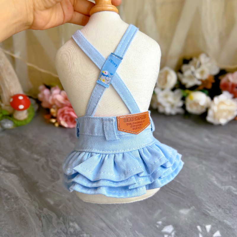 Designer Dog Jean Dress Fancy Pet Apparel Spring Summer Four Season Small Dogs Clothes