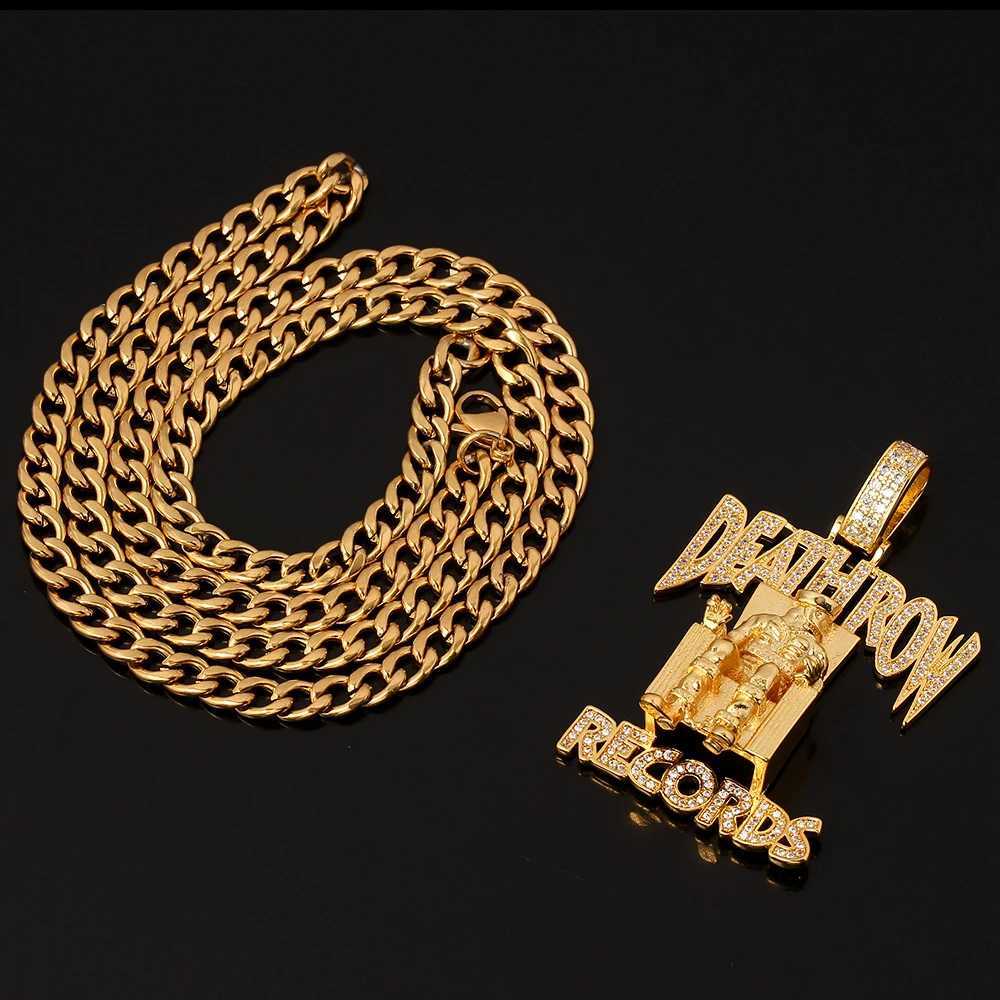 Hip hop death record prisoner necklace rhinestone pendant accessory X250224