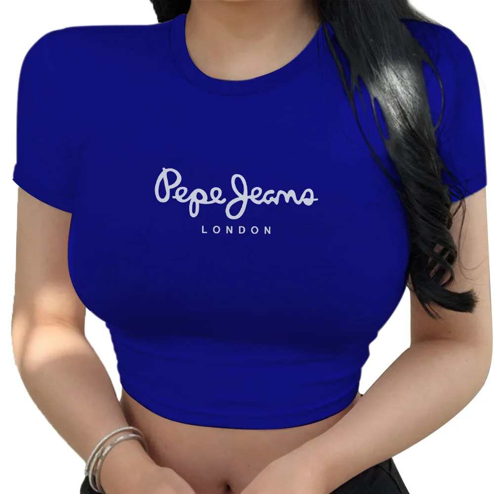 Fashion Streetwear Simple Versatile Womens Crop Top Summer Woman T shirts Casual Supershort Tshirt Daily Short Sleeve 250214