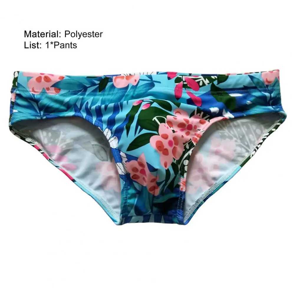 Men Swimming Trunks Slim Fit Colorful Floral Print Swimming Shorts Low Waist Summer Men Swimwear For SwimmingXJ250224