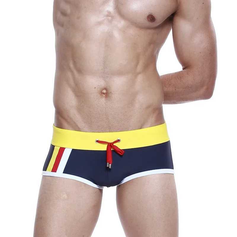 Mens boxer swimming trunks boxer swimming trunks fashionable low-rise swimming trunksXJ250224