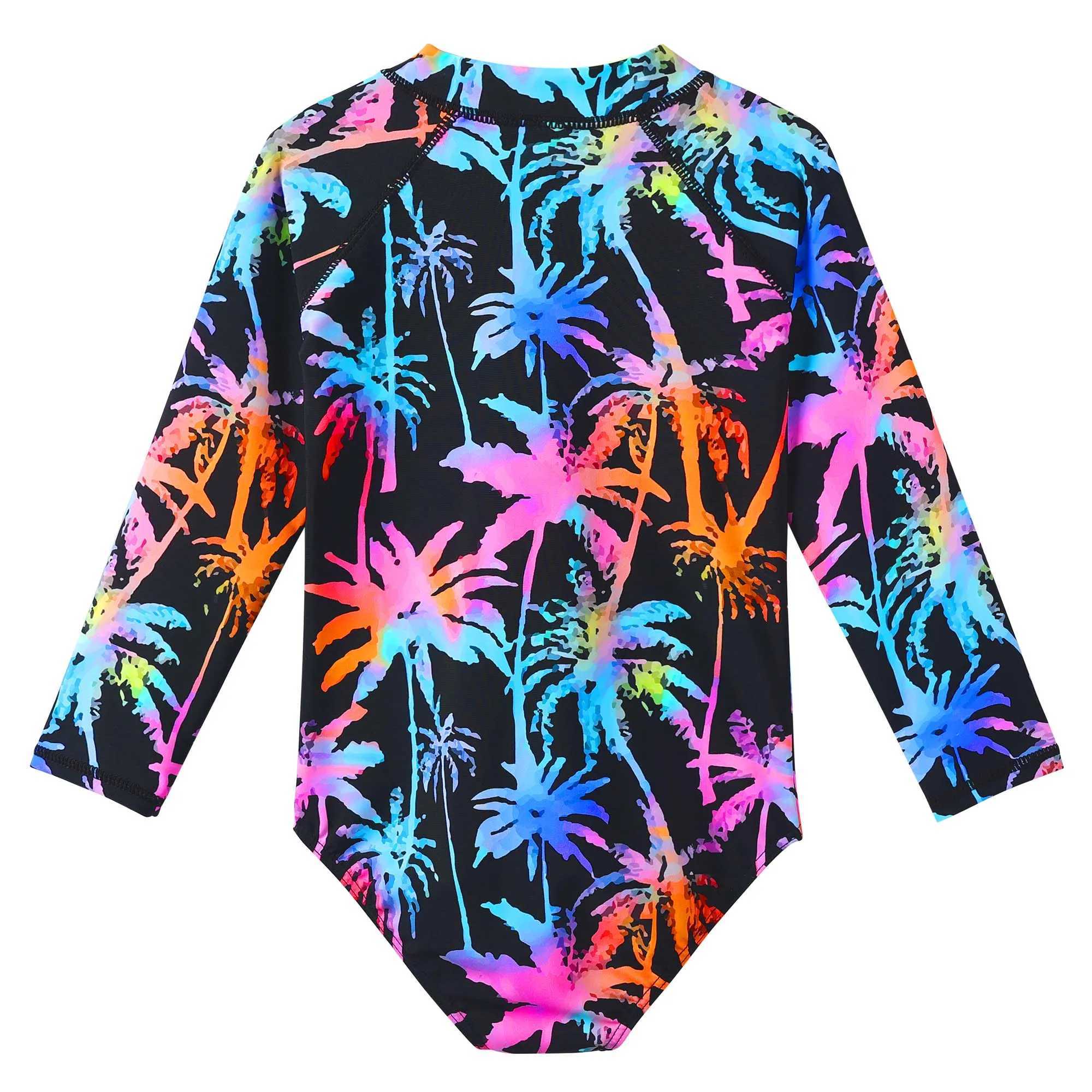 BAOHULU one-piece childrens swimsuit single sleeve Rush protective summer beach suit UPF 50+sun protection swimsuit surfing suit X250224