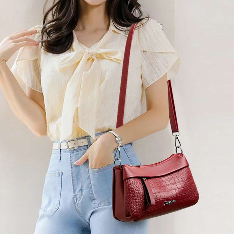 High Quality Soft Leather Bags Three Layers Large Capacity Crossbody Shoulder Bag For Women New Style3 New Designer Handbag Sac