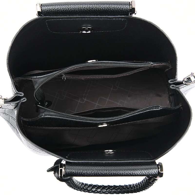 Genuine Leather Handbags For Women Hand-Knitted Crossbody Shoulder Bags Designer New Style3 Stone Pattern Ladies Tote Bag Sac A Main