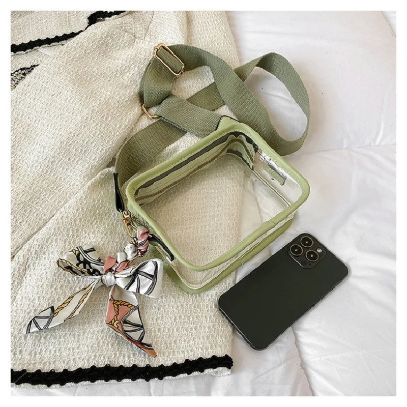 Designer Bag Women Fashion Transparent Crossbody Mini Square Purse Girls Ladies Decorative Small Clear PVC Phone Stadium Approved Sg Bag