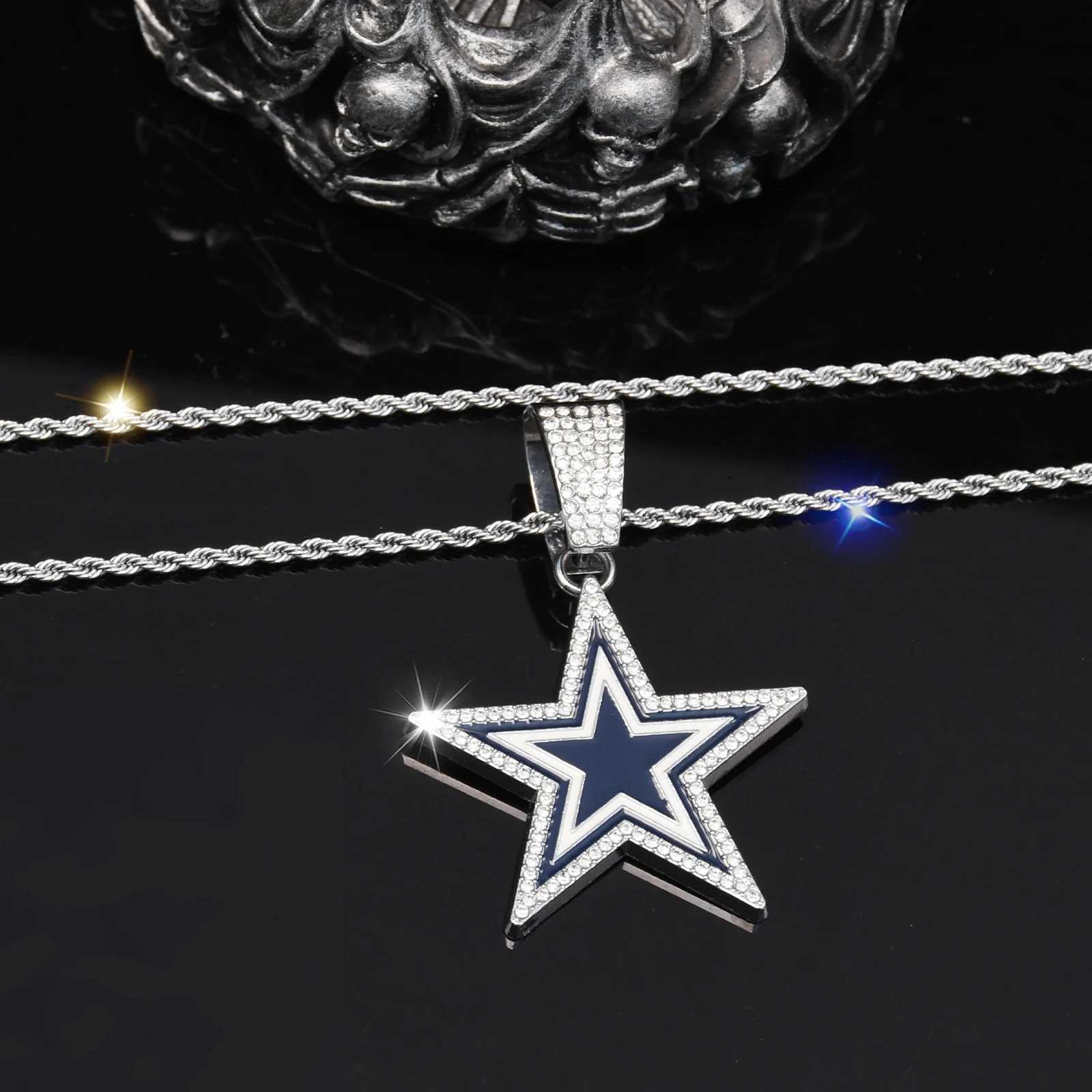Hot Selling Icy Star Jewelry Stainless steel Twist Chain Football Cow and Boys Necklace for Men Rappers X250224