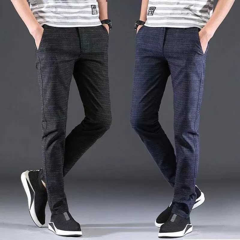 Mens casual pants cotton fashion pants overalls business brand straight pants all day matching W250225