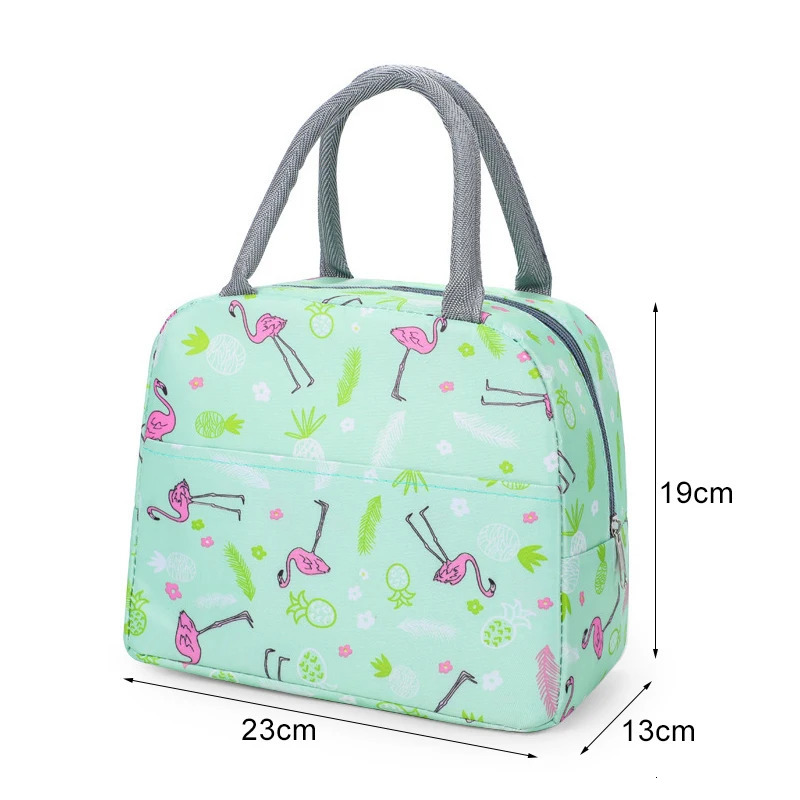 Functional Pattern Cooler Lunch Box Portable Insulated Canvas Lunch Bag Thermal Food Picnic Lunch Bags For Women 250224
