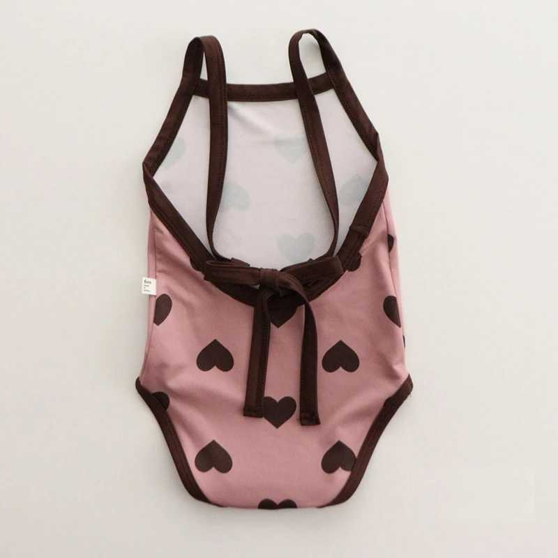 Summer baby girl swimsuit one-piece sleeveless printed backless cute beach bikini baby girl swimsuit childrens swimsuit X250224