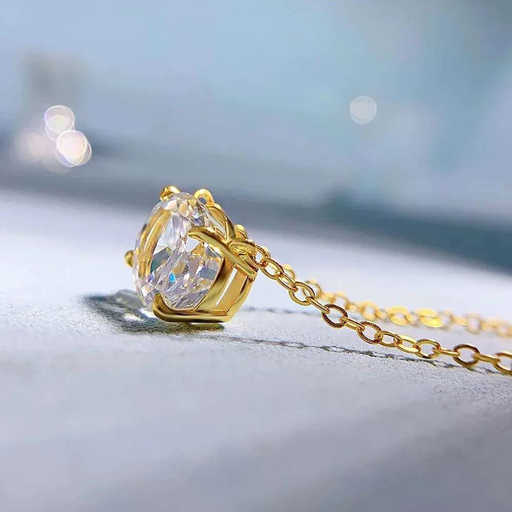3CT Oval Cut Moissanite Pendant Necklace for Women Gra Certified 8*10mm Lab Dia Neck Chain Sterg Sier Fine Jewelry